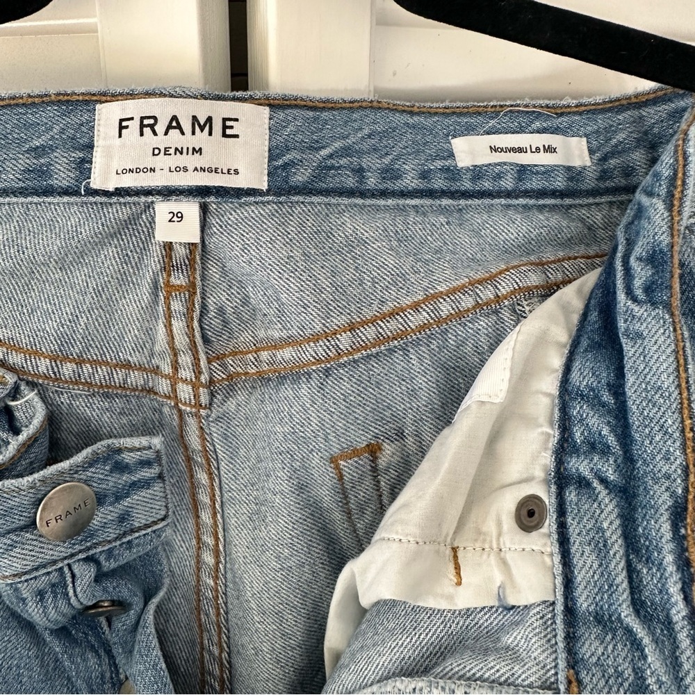 Frame Nouveau Le Mix Denim Cropped Blue Jeans - Picture 3 of 3